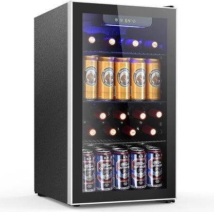 Mini Nevera de Bebidas – Vidrio Templado, Capacidad para 130 Latas
