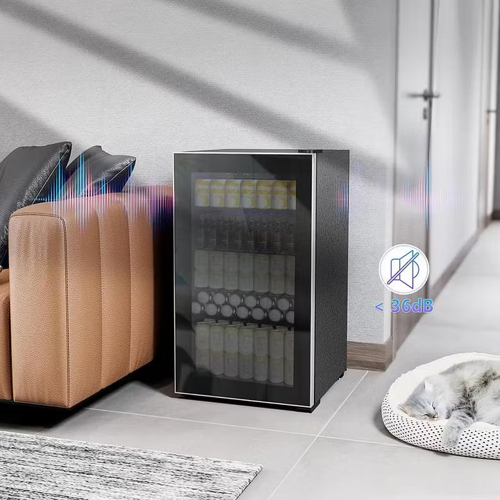 Mini Nevera de Bebidas – Vidrio Templado, Capacidad para 130 Latas