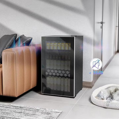 Mini Nevera de Bebidas – Vidrio Templado, Capacidad para 130 Latas