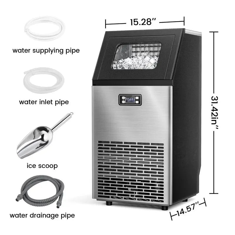 Commercial Ice Maker Machine - 45 kg/Day, Stainless Steel