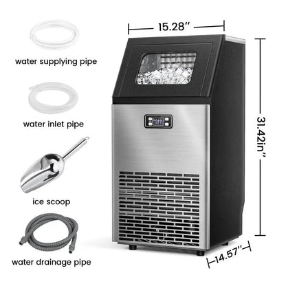 Commercial Ice Maker Machine - 45 kg/Day, Stainless Steel