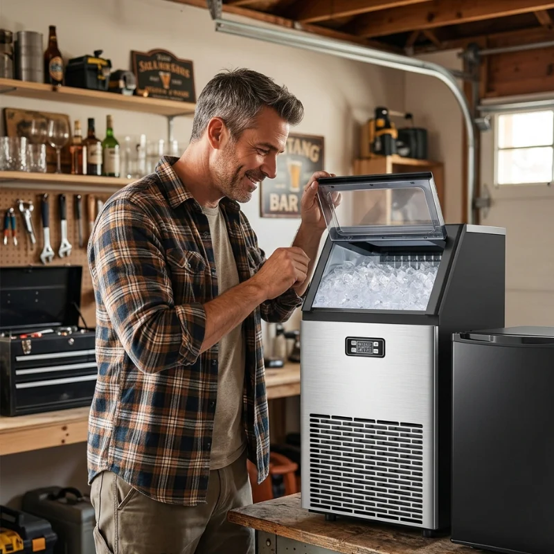 Commercial Ice Maker Machine - 45 kg/Day, Stainless Steel
