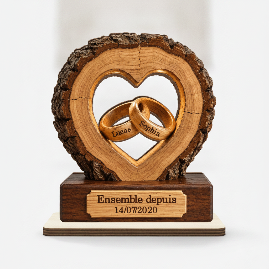 Plaque Bois Couple Éternelle
