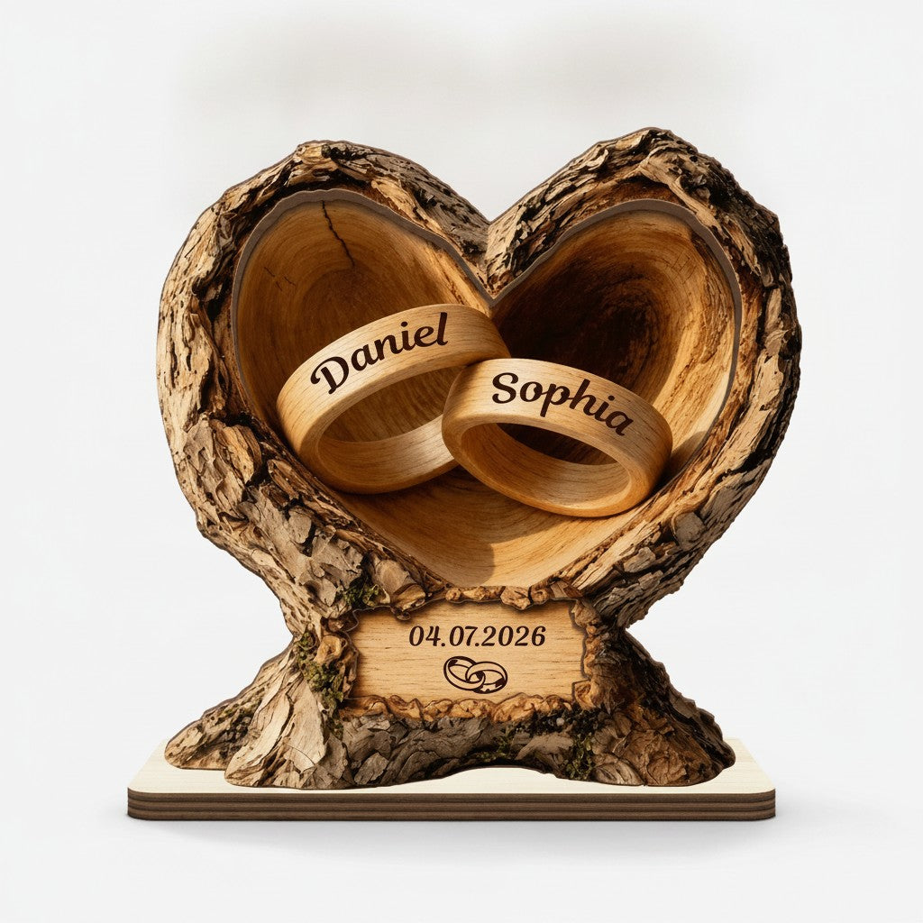 Plaque Bois Couple Éternelle